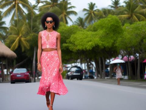 French Polynesia Papeete Portrait High Street women fashion