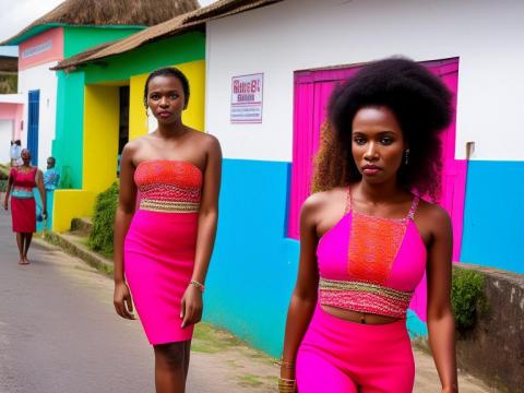 Guadeloupe Basse-Terre Portrait High Street women fashion