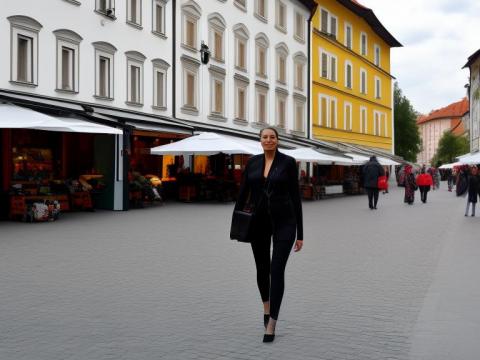 Slovenia Ljubljana Portrait High Street women fashion