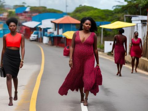 Trinidad and Tobago Port of Spain Portrait High Street women fashion
