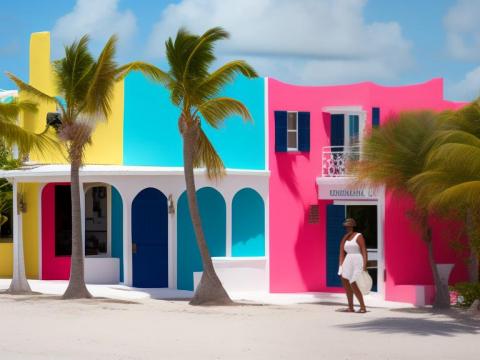 Turks and Caicos Islands Cockburn Town Portrait High Street women fashion
