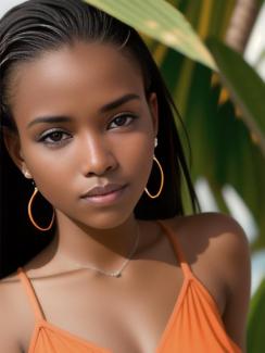 Aruba Oranjestad 20 year old Woman portrait close up