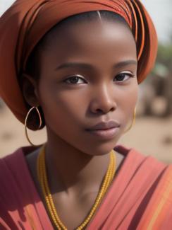 Benin Cotonou 20 year old Woman portrait close up