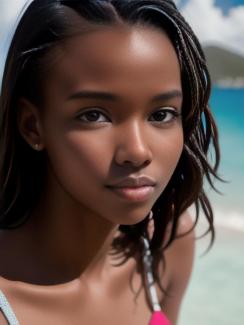 British Virgin Islands Road Town 20 year old Woman portrait close up