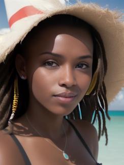 Cayman Islands George Town 20 year old Woman portrait close up