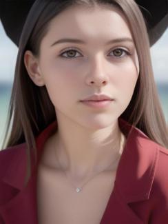 Channel Islands St. Peter Port 20 year old Woman portrait close up