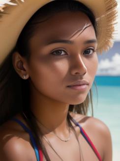 French Guiana Cayenne 20 year old Woman portrait close up