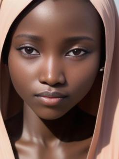 Gabon Libreville 20 year old Woman portrait close up