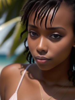 Grenada St.George's 20 year old Woman portrait close up
