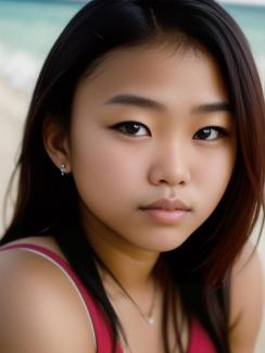 Guadeloupe Basse-Terre 20 year old Woman portrait close up