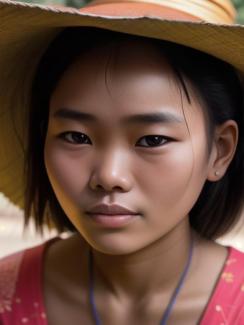 Kyrgyzstan Bishkek 20 year old Woman portrait close up