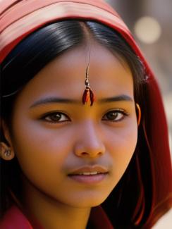 Nauru Nauru 20 year old Woman portrait close up