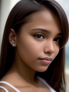 Palau Koror 20 year old Woman portrait close up
