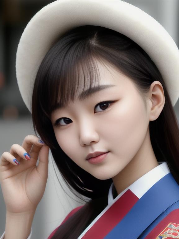 Republic of Korea Seoul 20 year old Woman portrait close up
